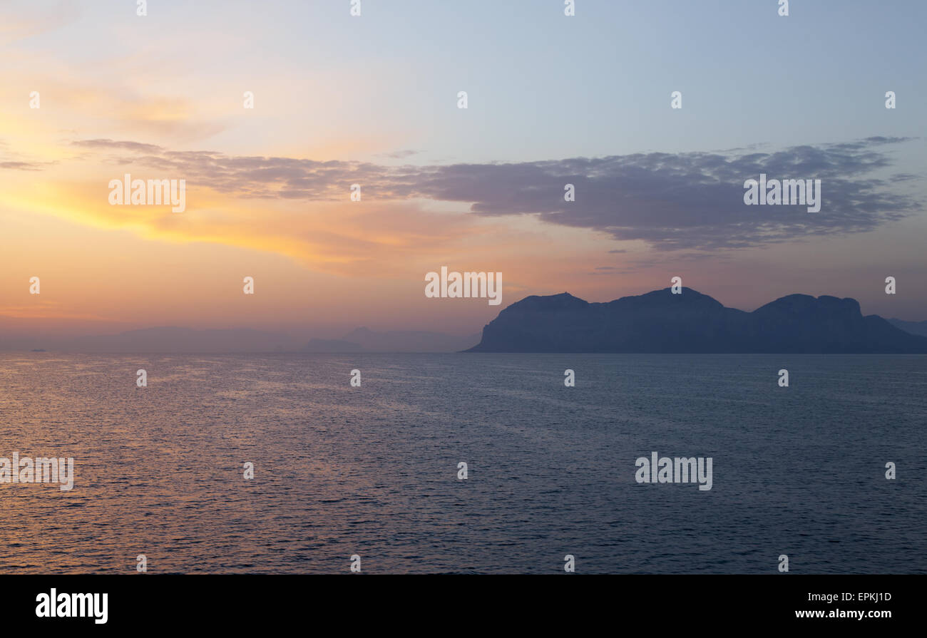 Tramonto sul Mar Tirreno Foto Stock