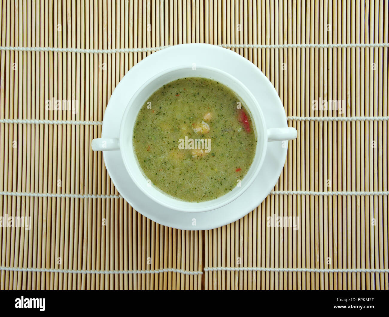 Fava e zuppa di pancetta Foto Stock