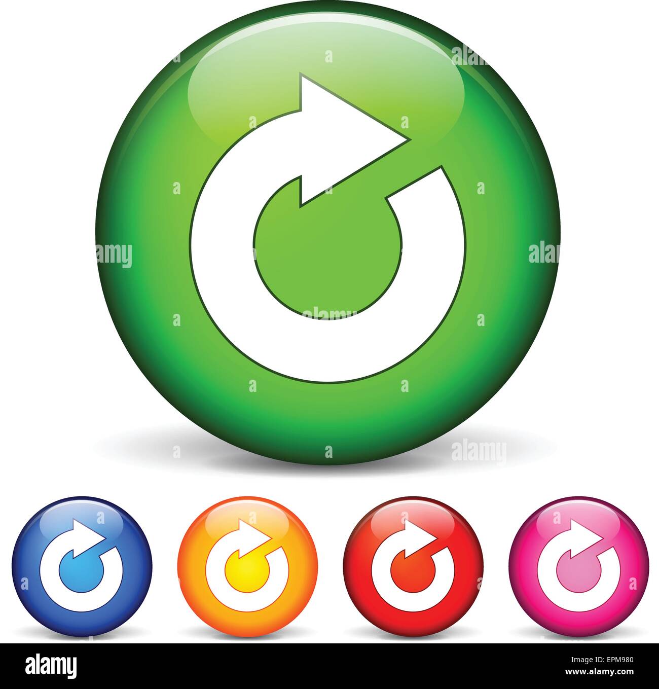 Illustrazione delle cinque icone cerchio per aggiornare Illustrazione Vettoriale