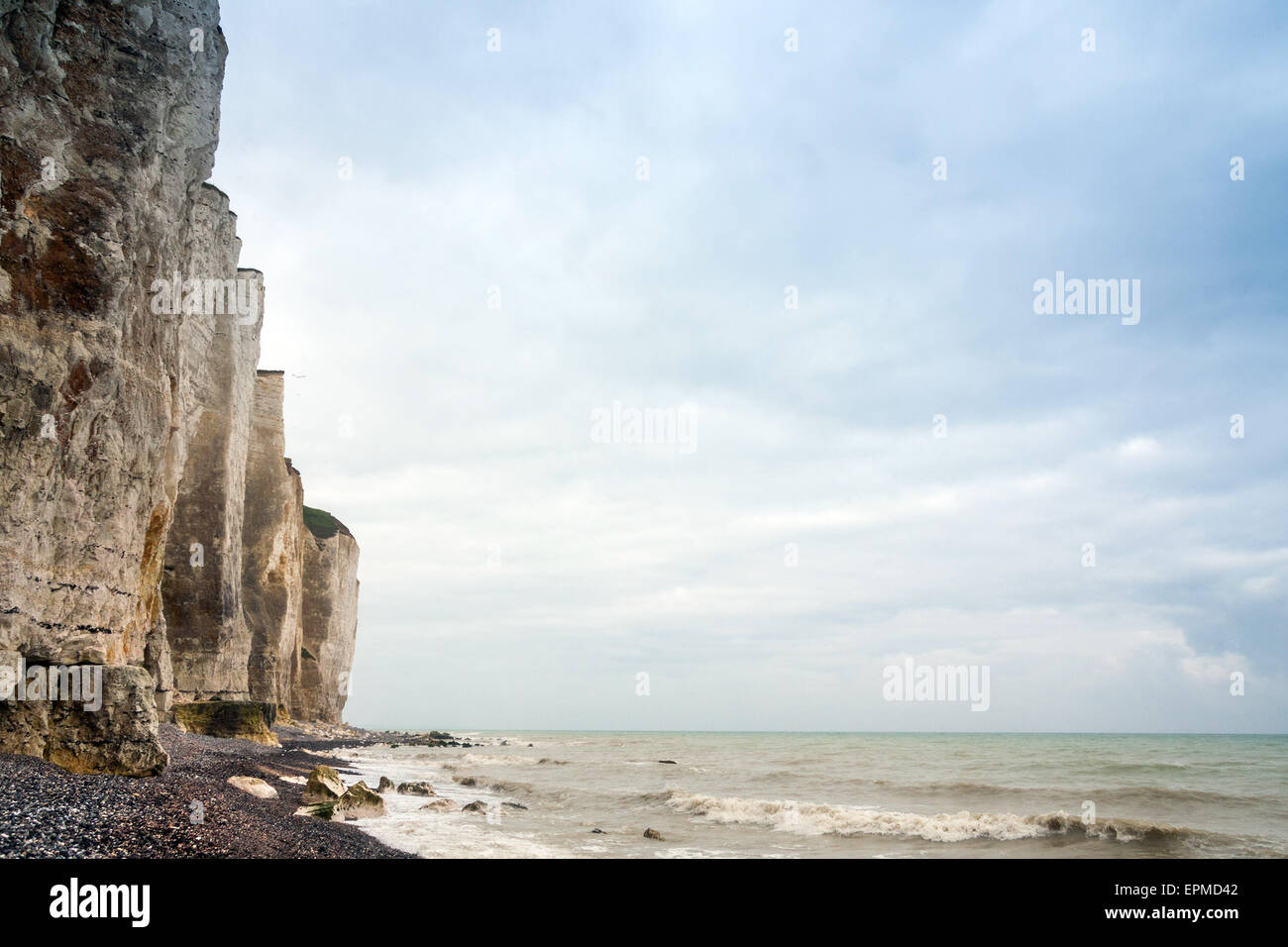 Francia, Pas de Calais, Côte d'Opale, Parc naturel regional des Caps et Marais d'Opale, Cap Blanc Nez, scogliere calcaree Foto Stock