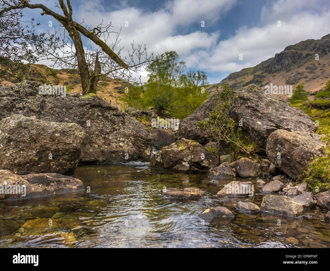 Contea inglese paesaggio - lungi Easedale Gill Foto Stock