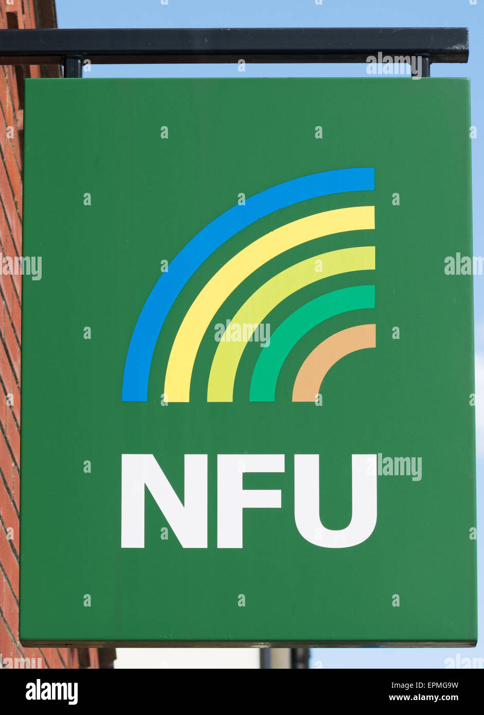 NFU National Farmers Union segno, Spilsby Lincolnshire, England, Regno Unito Foto Stock