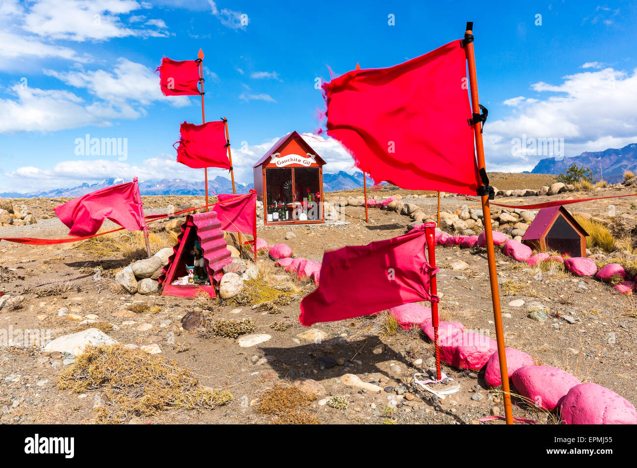 Argentina, Patagonia, Santa Cruz Provincia, vista al memoriale di Gauchito Gil Foto Stock