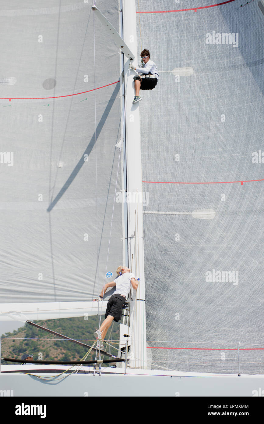 Vela gara di Göcek FETHIYE Turchia Foto Stock