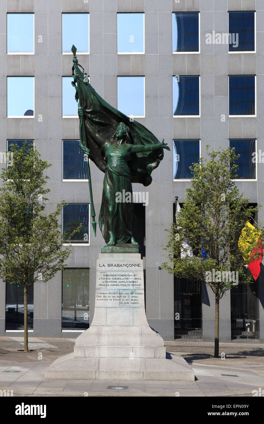 Statua della Brabançonne (rivoluzione belga) a Bruxelles, in Belgio Foto Stock