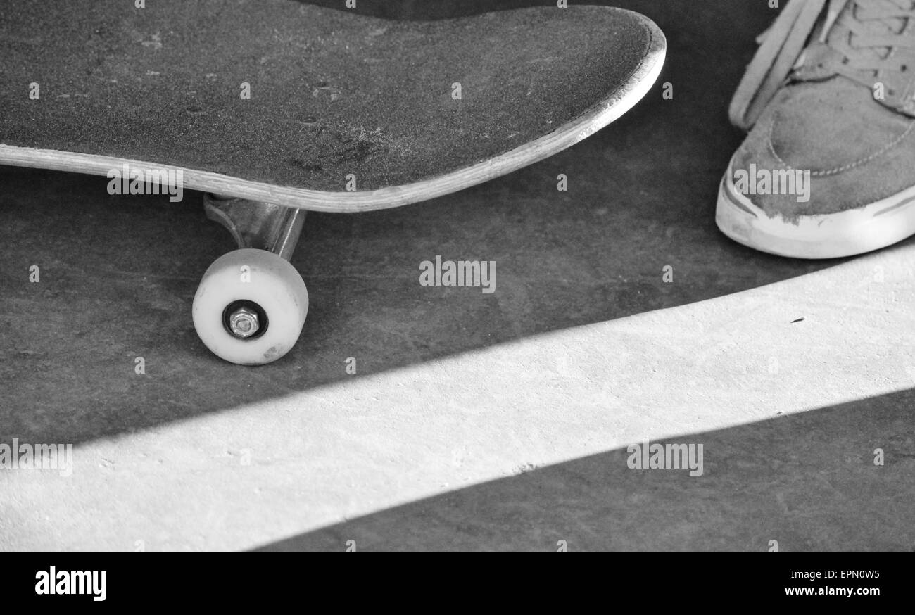 Skateboard, guidatore di skateboard, skateboard, pattinaggio, copyspace, il gruppo pattino, evviva southbank, team, ruota, deck, formatori, Foto Stock