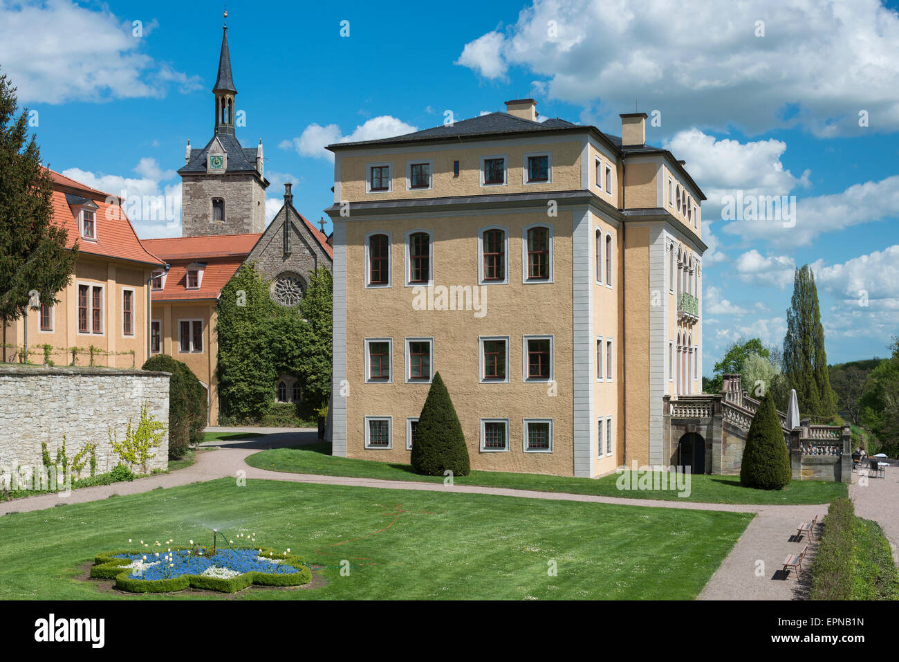 Ettersburg Castello con un monastero chiesa, patrimonio mondiale dell UNESCO classica, Weimar Etter Mountain, Weimar, Turingia Foto Stock