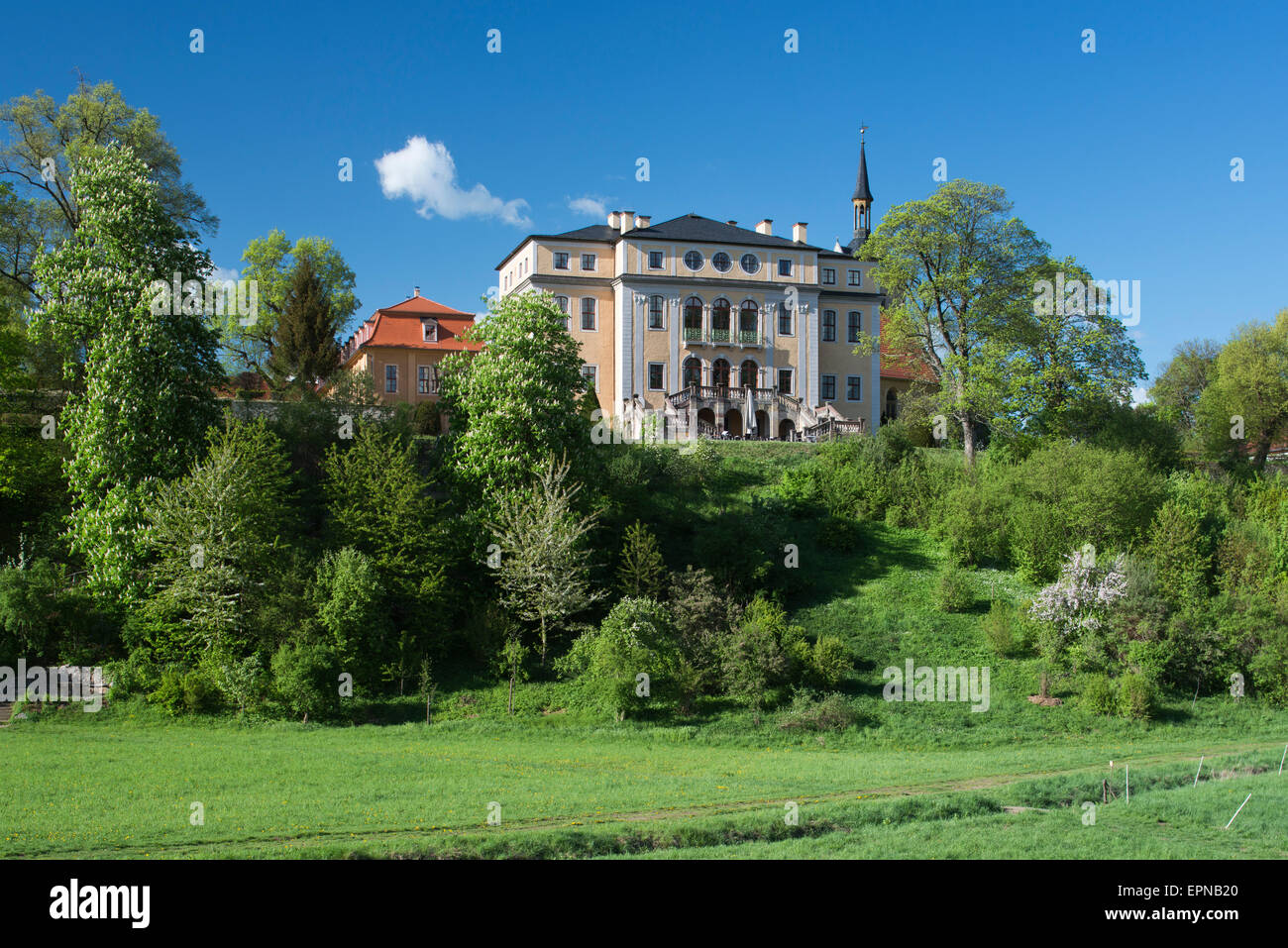 Castello e Parco paese Ettersburg, Patrimonio Mondiale UNESCO di Weimar classica, Etter Mountain, Weimar, Turingia, Germania Foto Stock