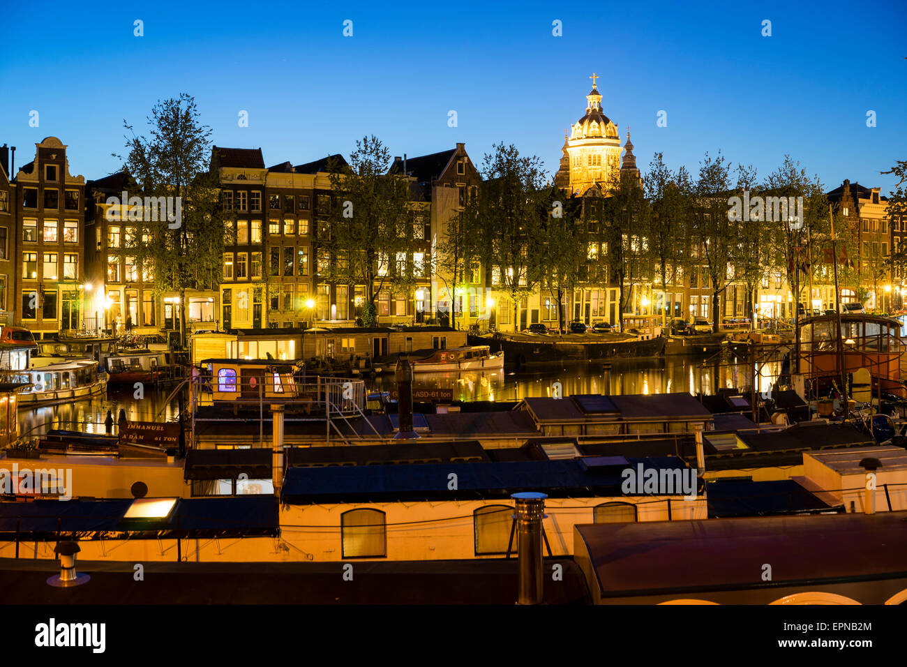 Amsterdam di notte Foto Stock