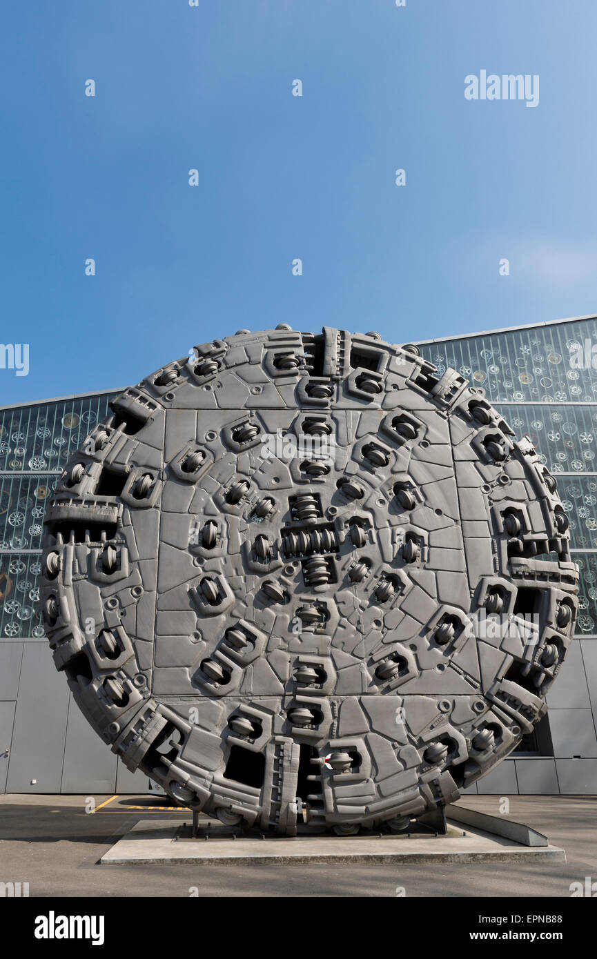 Trapano per gallerie, Museo Svizzero dei Trasporti o Verkehrshaus der Schweiz, Lucerna, il cantone di Lucerna, Svizzera Foto Stock