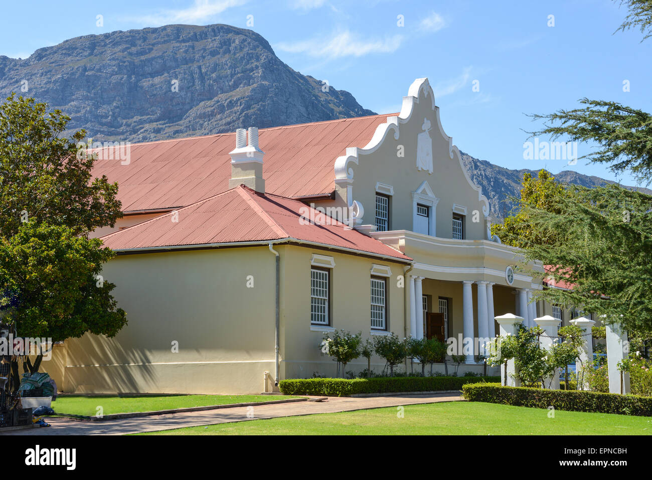 Town Hall, Huguenot Road, Franschhoek, Cape Winelands Distretto, Provincia del Capo occidentale, Repubblica del Sud Africa Foto Stock