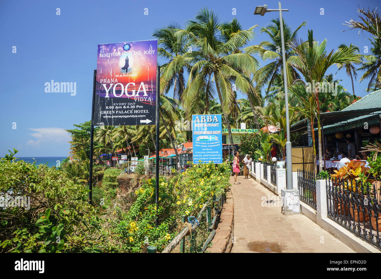 Varkala è città nel distretto di Thiruvananthapuram situata nello stato indiano del Kerala. Foto Stock