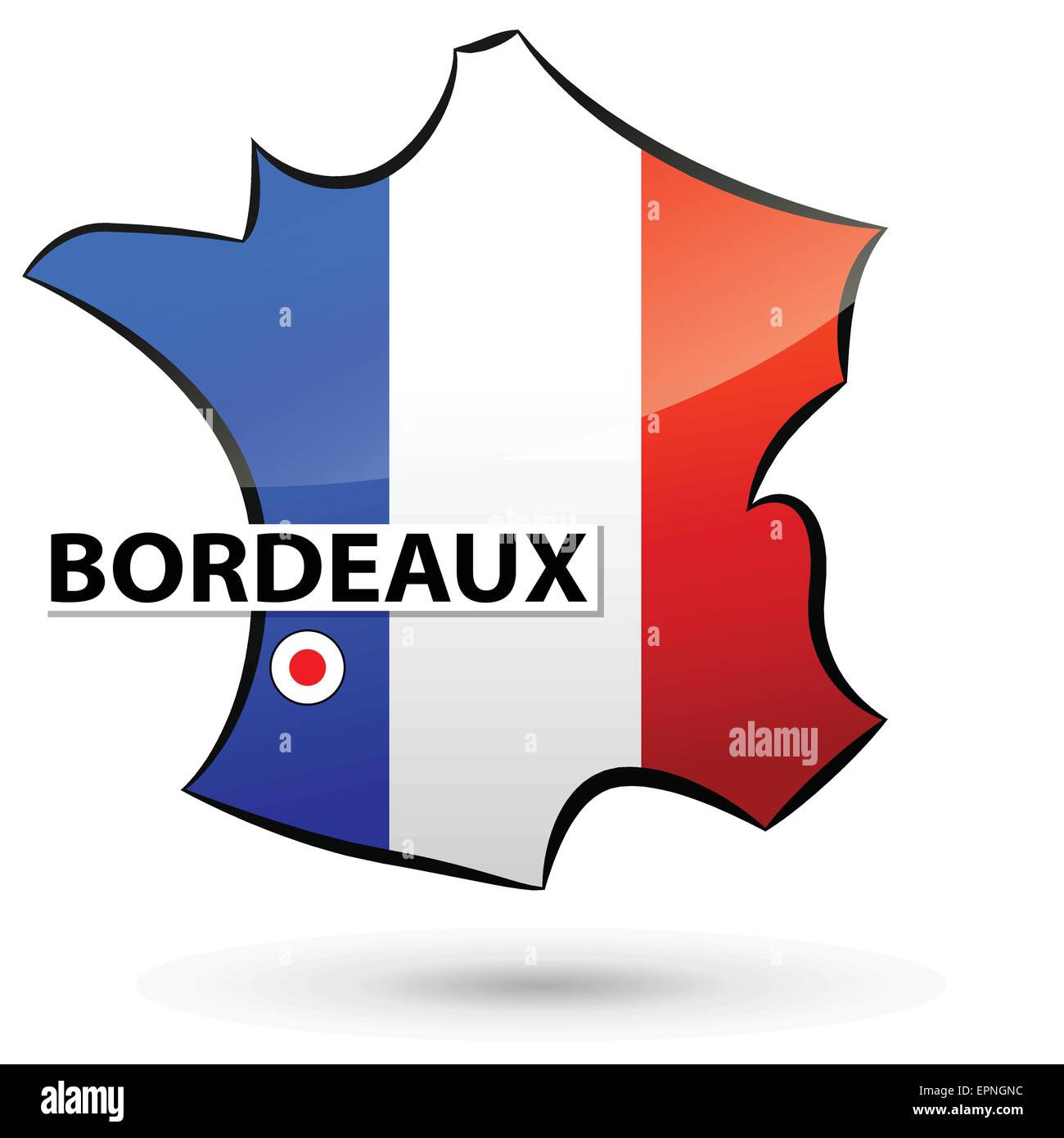 Illustrazione del francese icona mappa per bordeaux Illustrazione Vettoriale