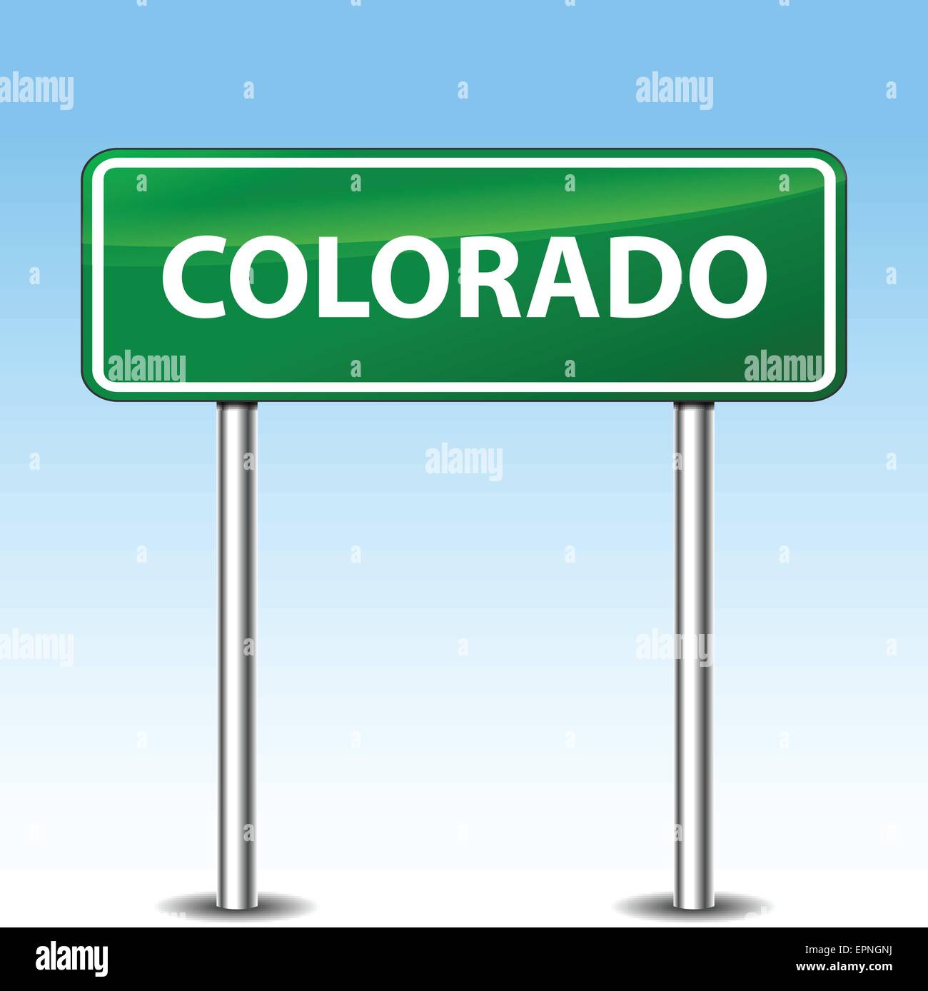 Illustrazione del Colorado di metallo verde cartello stradale Illustrazione Vettoriale