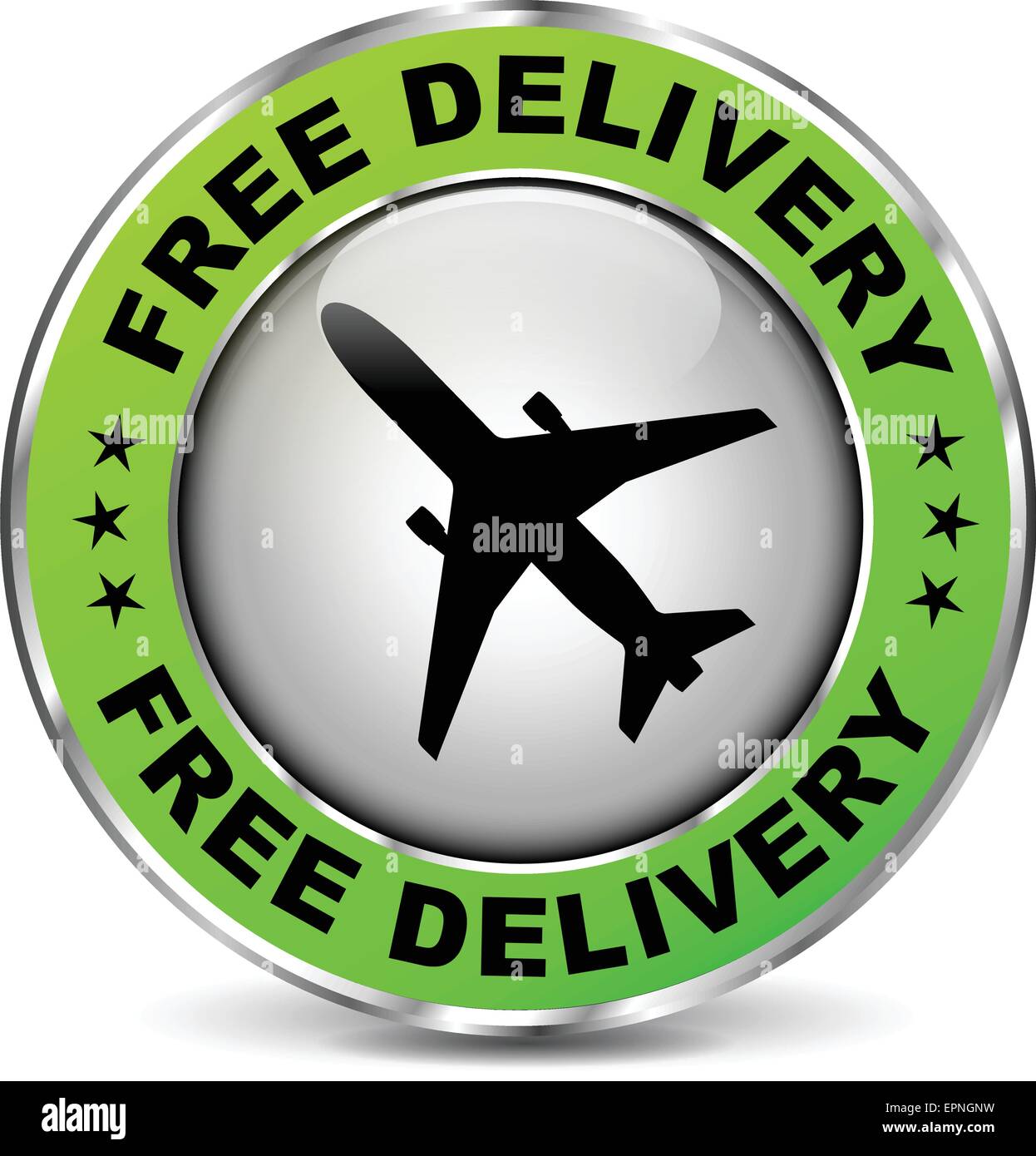 Illustrazione di consegna gratuita in aereo icona del cerchio Illustrazione Vettoriale