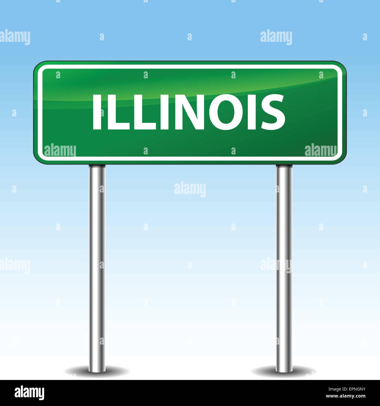 Illustrazione dell'Illinois di metallo verde cartello stradale Illustrazione Vettoriale