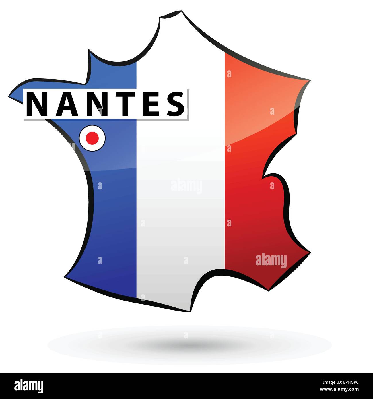 Illustrazione del francese icona mappa per nantes Illustrazione Vettoriale