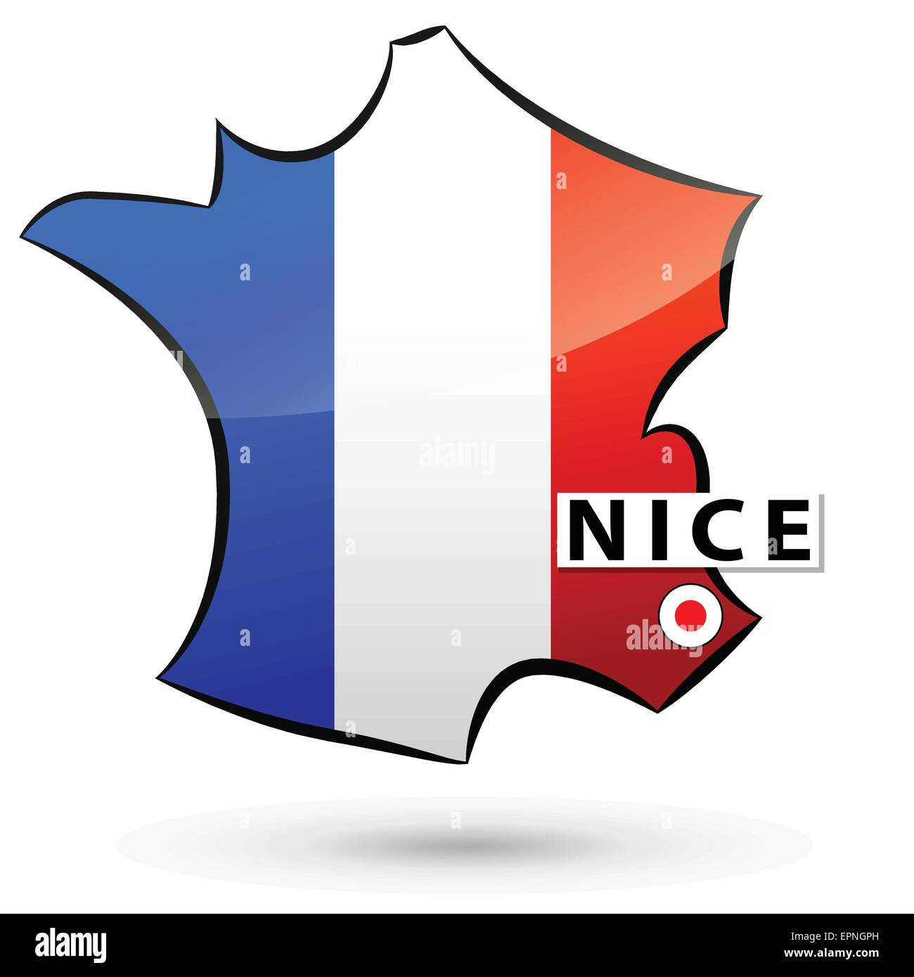 Illustrazione del francese icona mappa per Nizza Illustrazione Vettoriale