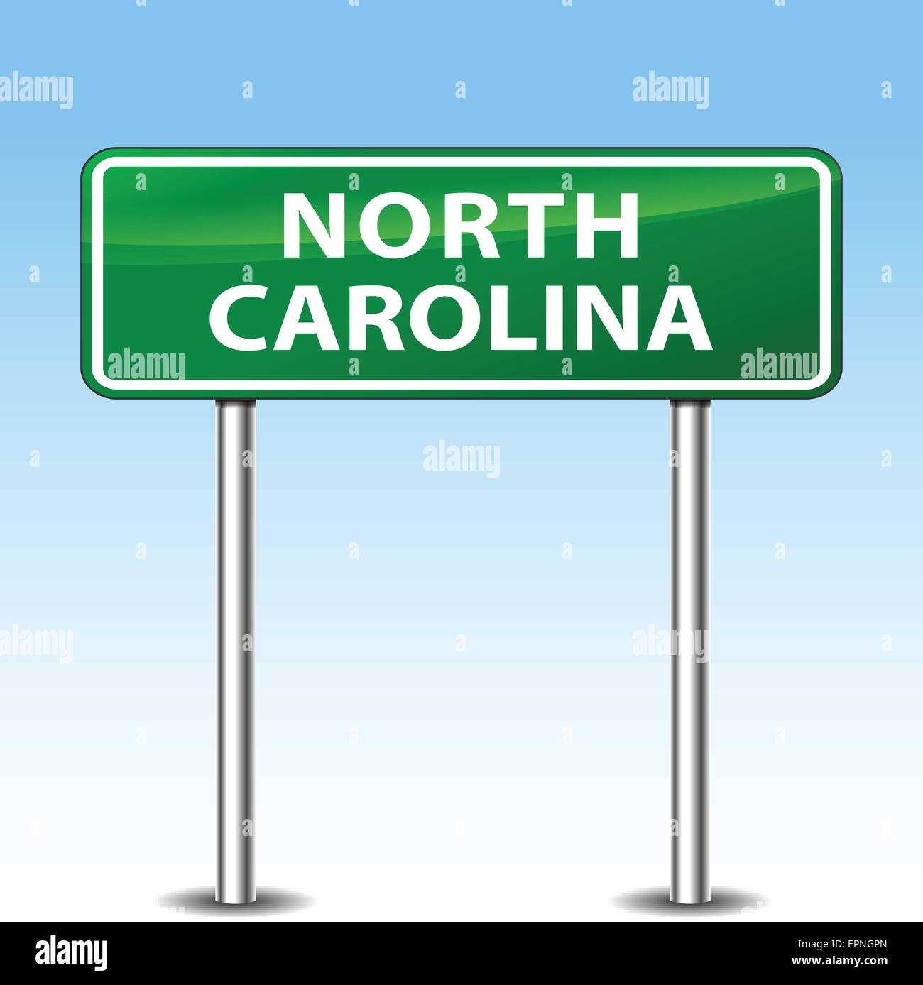 Illustrazione della carolina del Nord di metallo verde cartello stradale Illustrazione Vettoriale