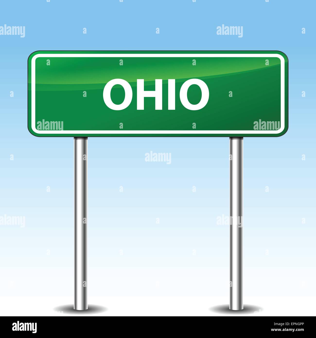 Illustrazione di ohio metallo verde cartello stradale Illustrazione Vettoriale