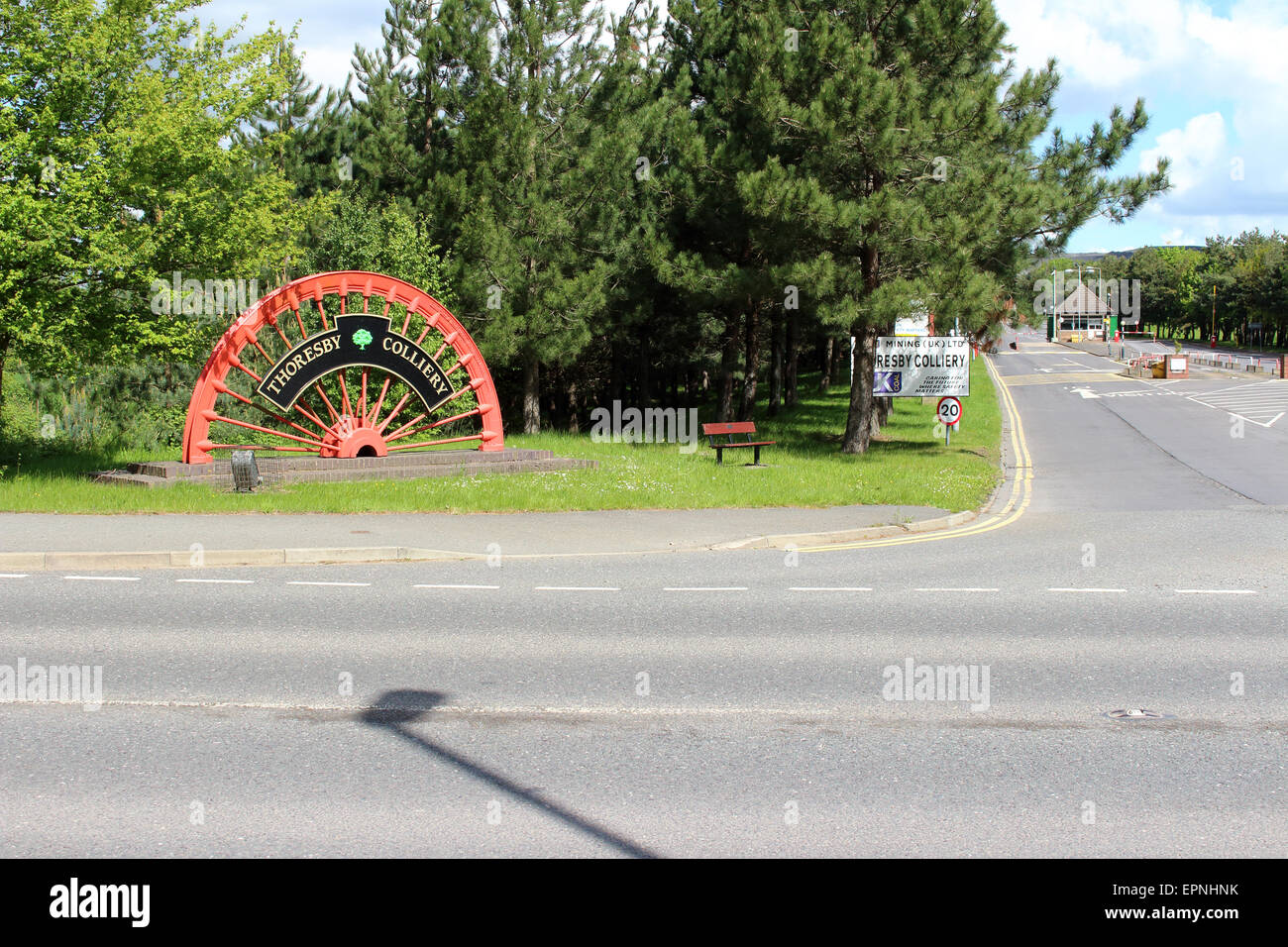 Ingresso Thoresby colliery edwinstowe l'ultima lavorazione profonda miniera nel Nottinghamshire e a causa di chiudere nel luglio 2015 Foto Stock