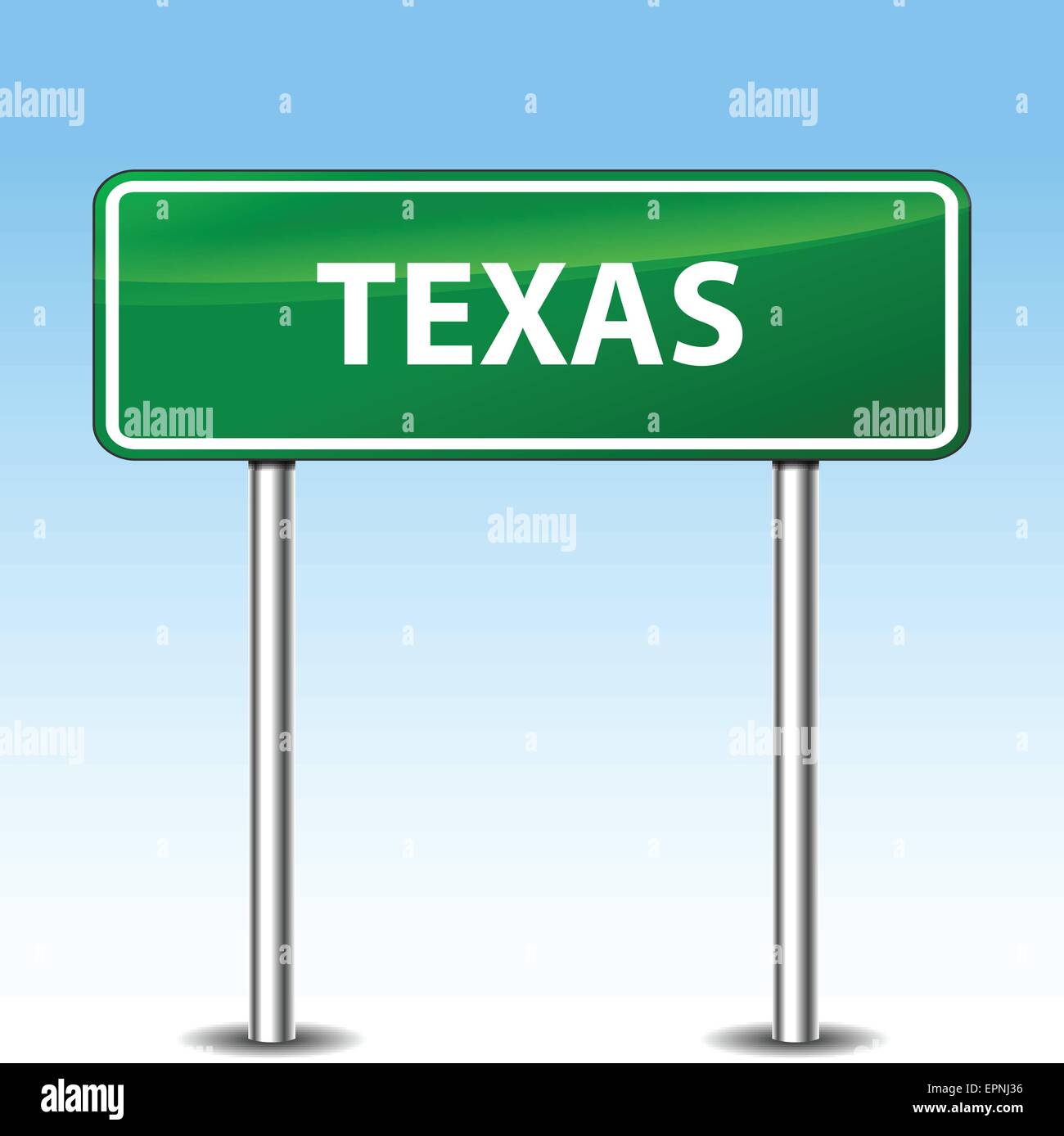 Illustrazione del Texas di metallo verde cartello stradale Illustrazione Vettoriale