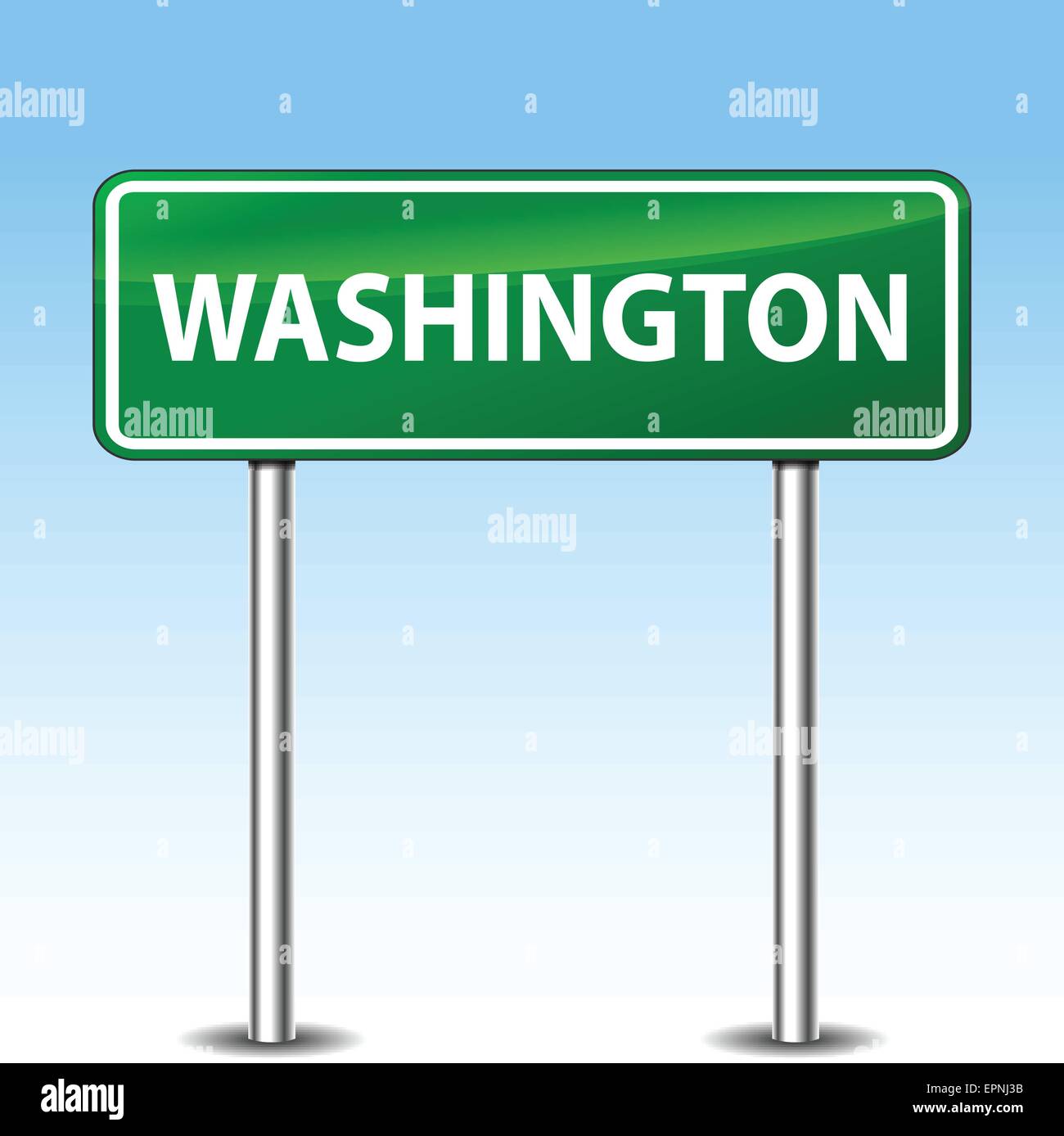 Illustrazione di Washington di metallo verde cartello stradale Illustrazione Vettoriale
