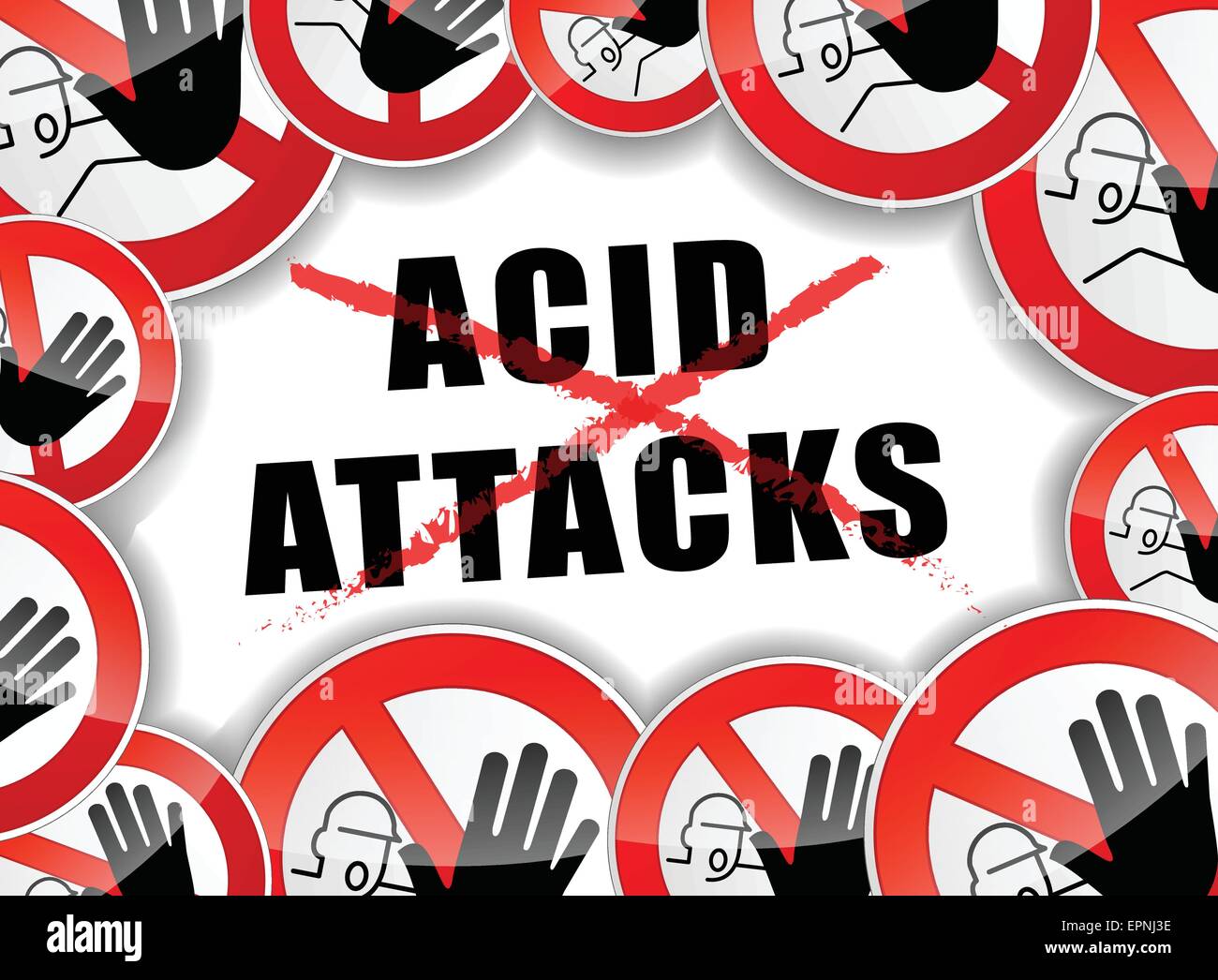 Illustrazione di fermare gli attacchi di acido concetto sfondo Illustrazione Vettoriale