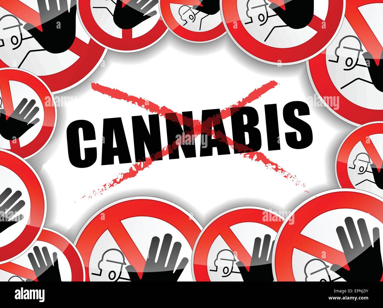 Illustrazione di cannabis non concept design di sfondo Illustrazione Vettoriale