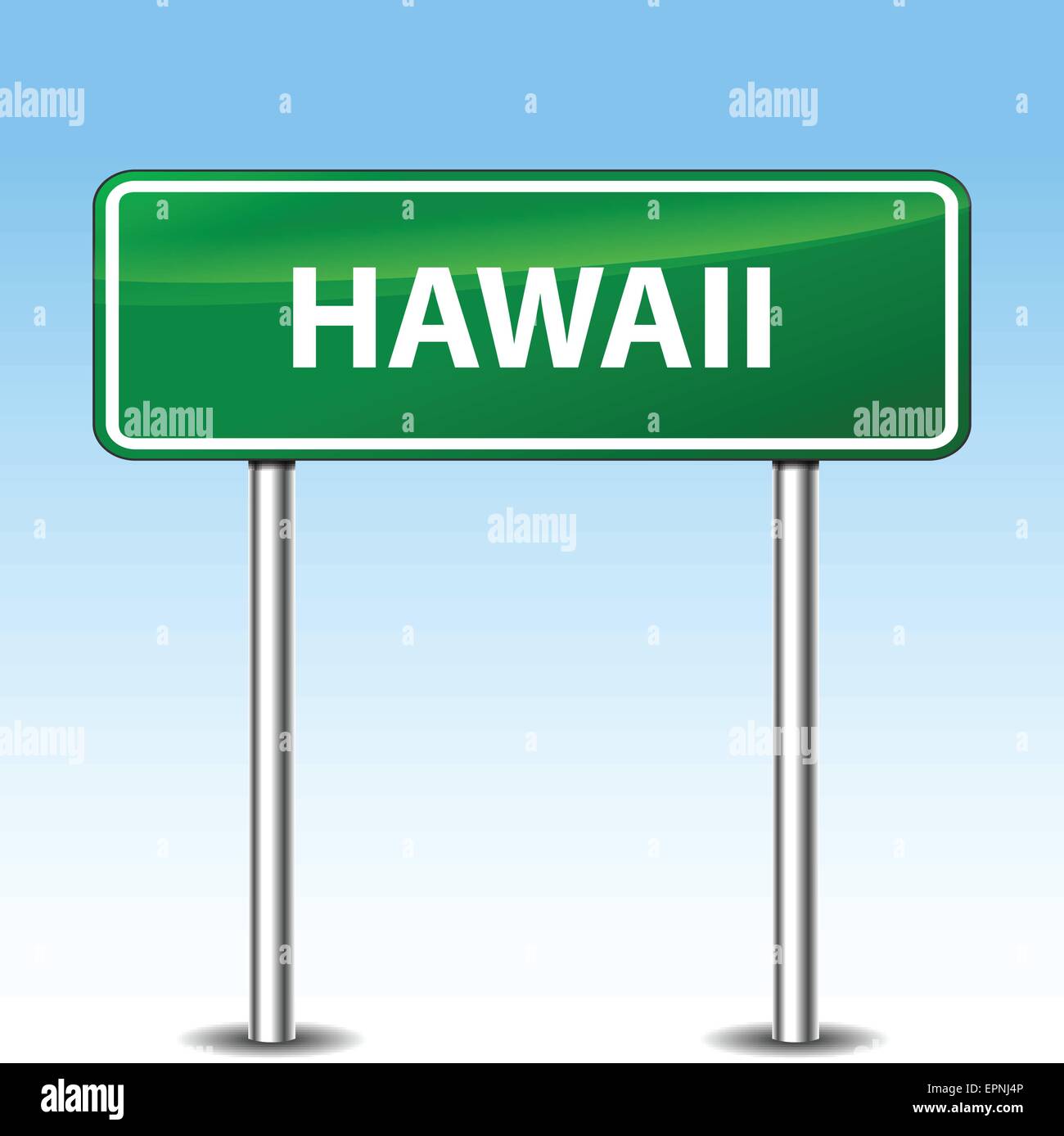 Illustrazione delle Hawaii metallo verde cartello stradale Illustrazione Vettoriale