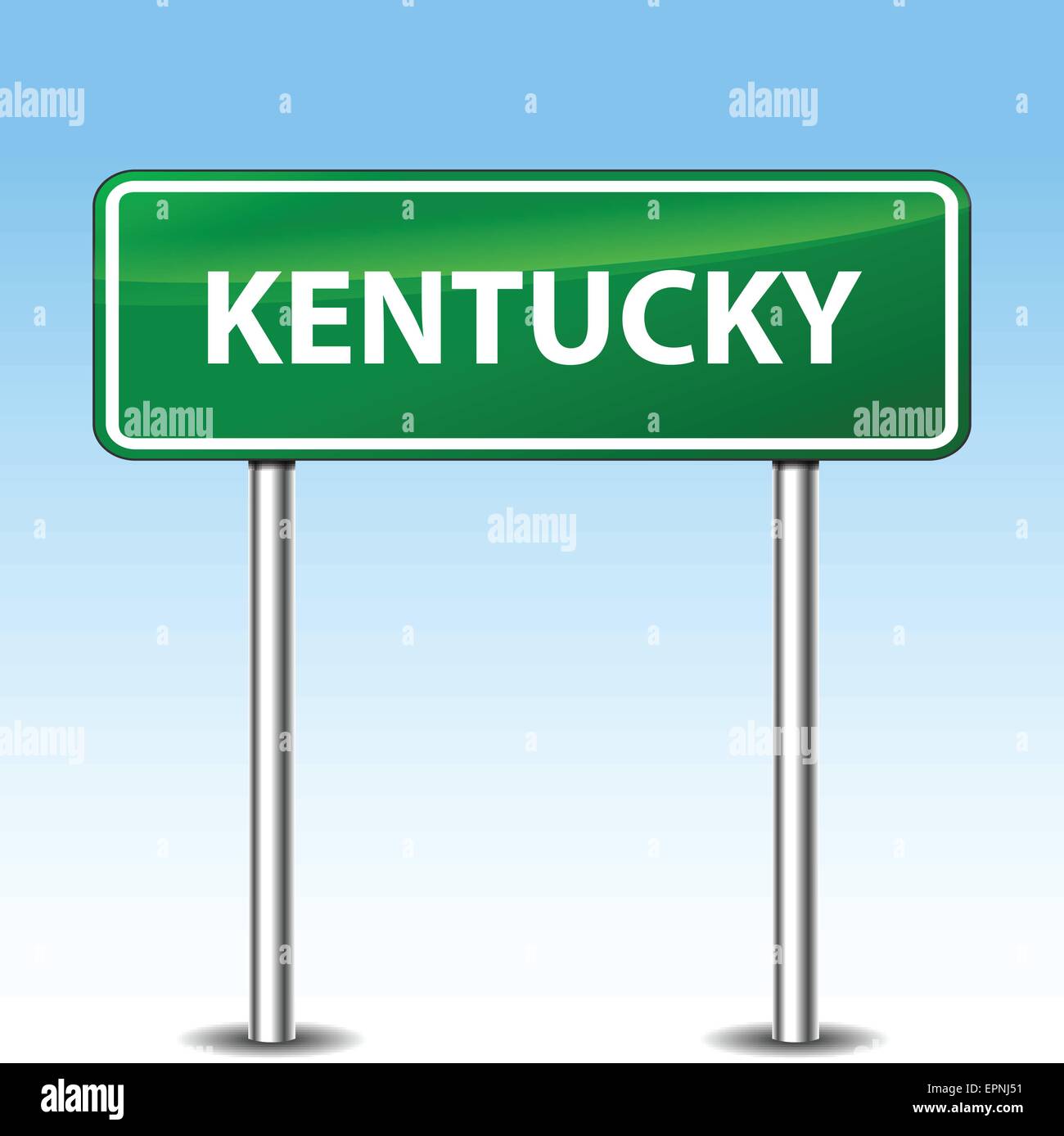 Illustrazione del Kentucky di metallo verde cartello stradale Illustrazione Vettoriale