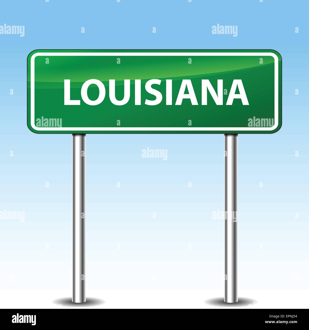 Illustrazione della Louisiana di metallo verde cartello stradale Illustrazione Vettoriale