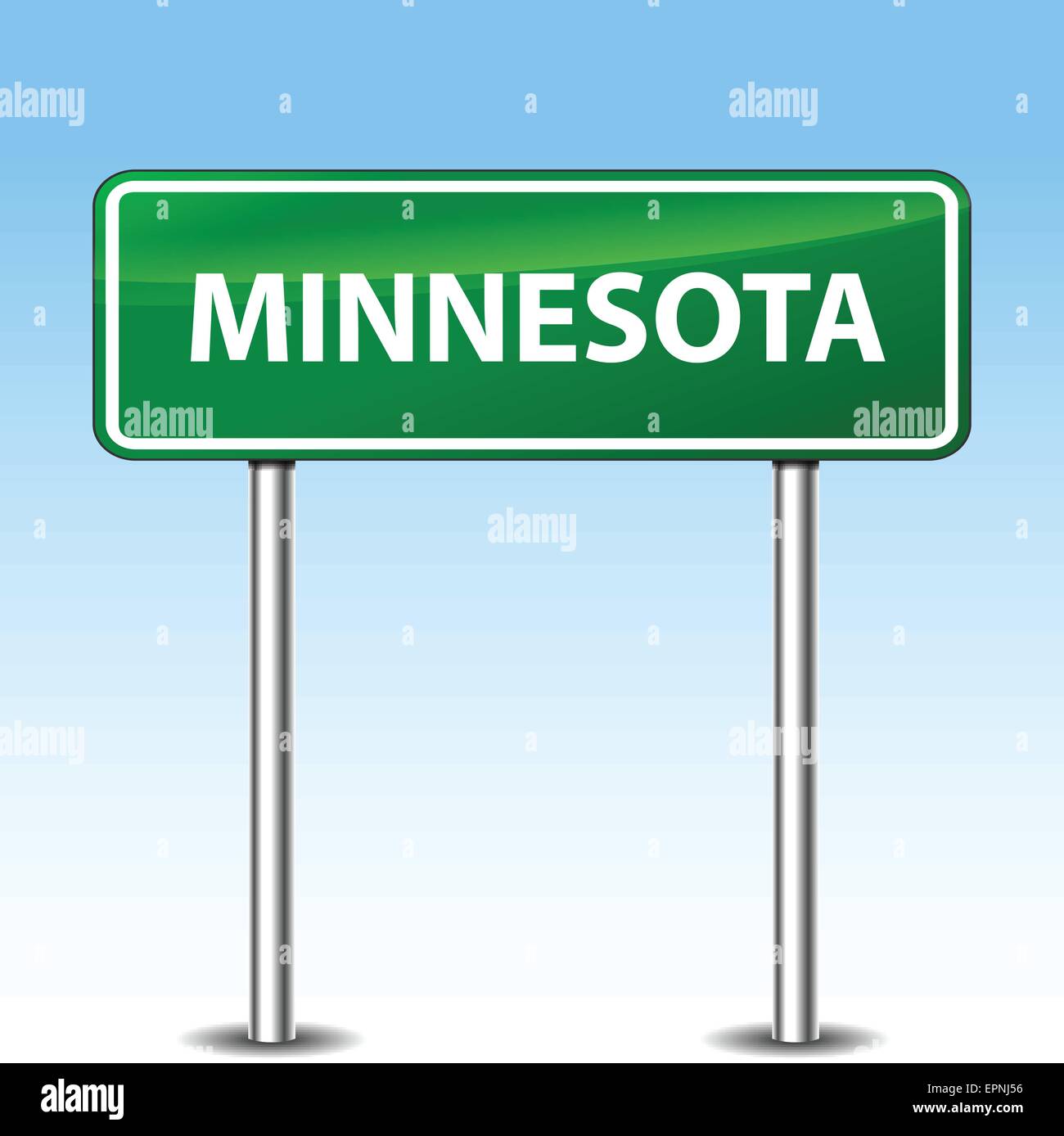 Illustrazione del Minnesota di metallo verde cartello stradale Illustrazione Vettoriale