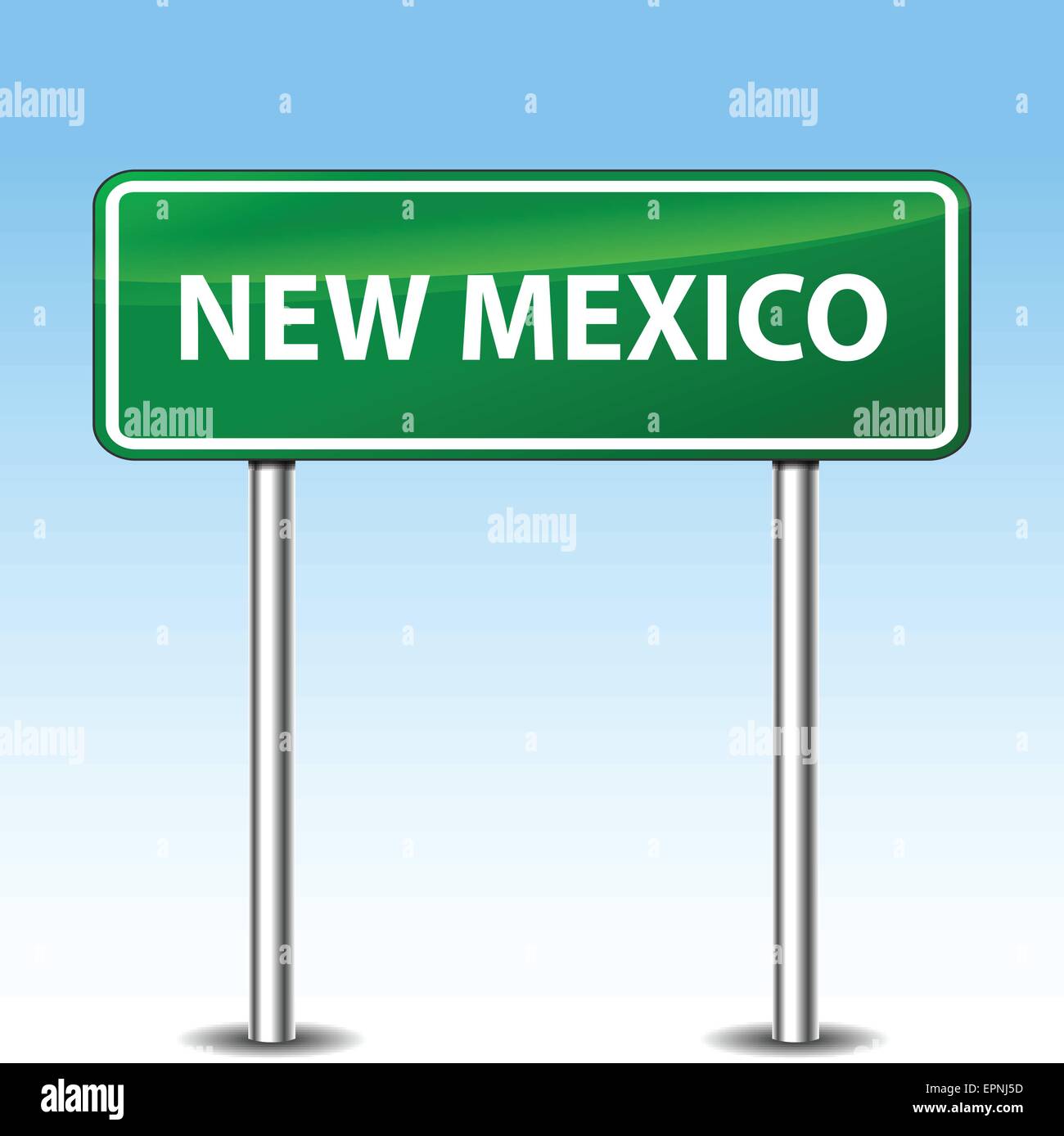 Illustrazione del Nuovo Messico di metallo verde cartello stradale Illustrazione Vettoriale