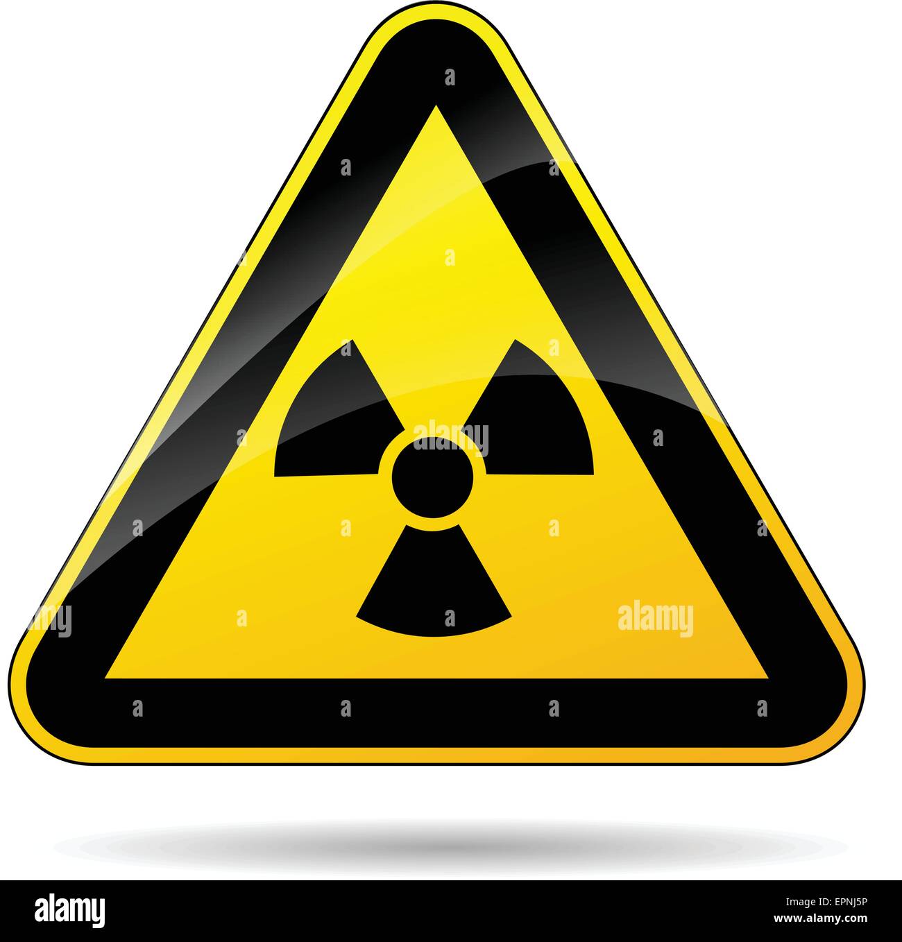 Immagine del triangolo giallo segno per la radioattività Illustrazione Vettoriale