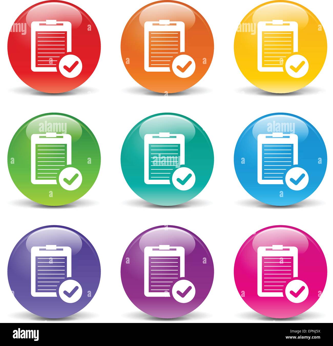 Raccolta di icone di diversi colori per il report Illustrazione Vettoriale