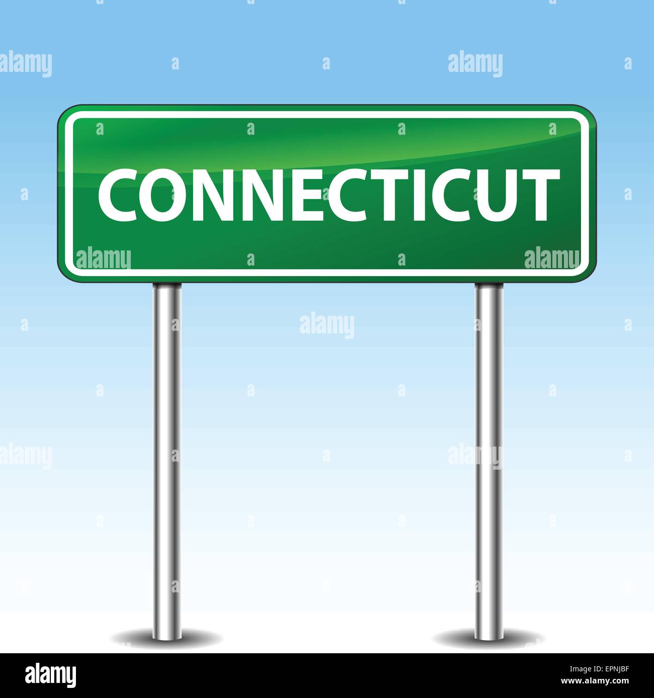 Illustrazione del Connecticut metallo verde cartello stradale Illustrazione Vettoriale