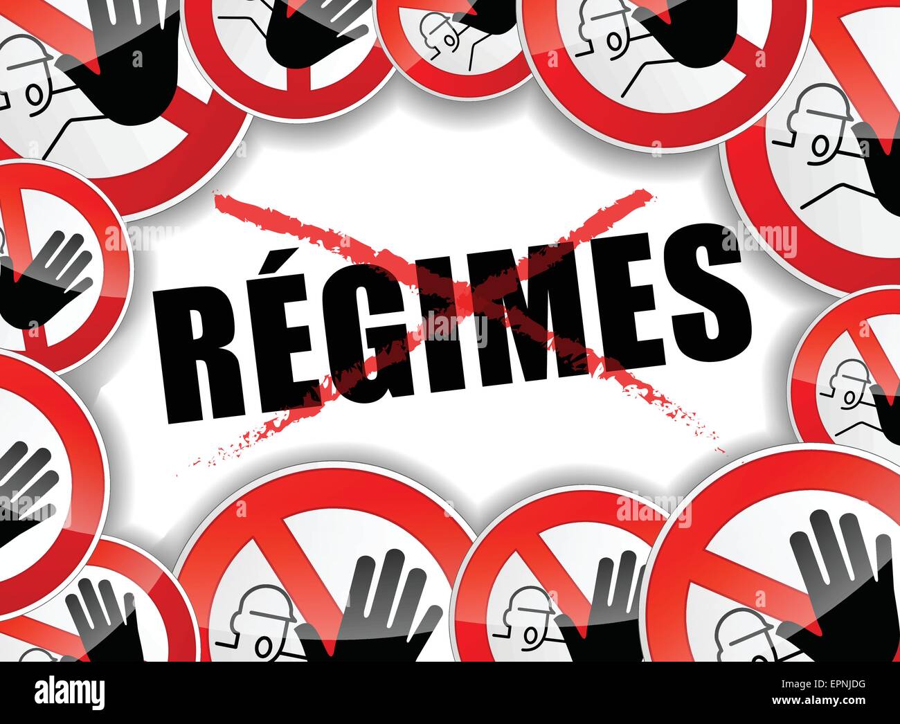 Traduzione in francese per interrompere la dieta illustrazione astratta Illustrazione Vettoriale