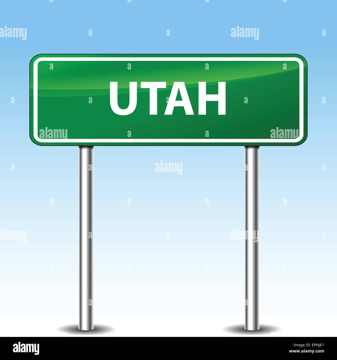 Illustrazione dello Utah di metallo verde cartello stradale Illustrazione Vettoriale