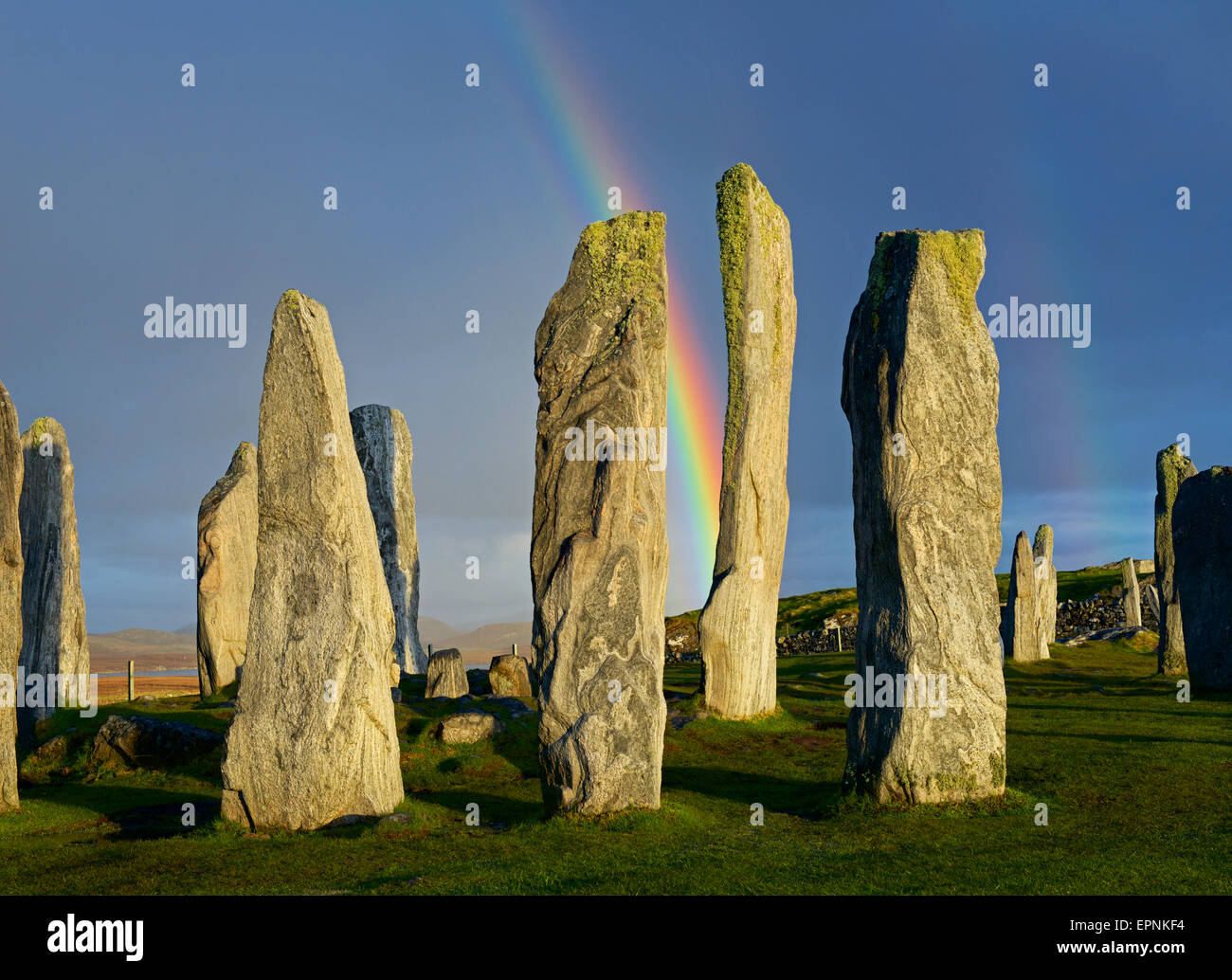 Le pietre di Callanish, isola di Lewis, Ebridi Esterne, Scotland Regno Unito Foto Stock