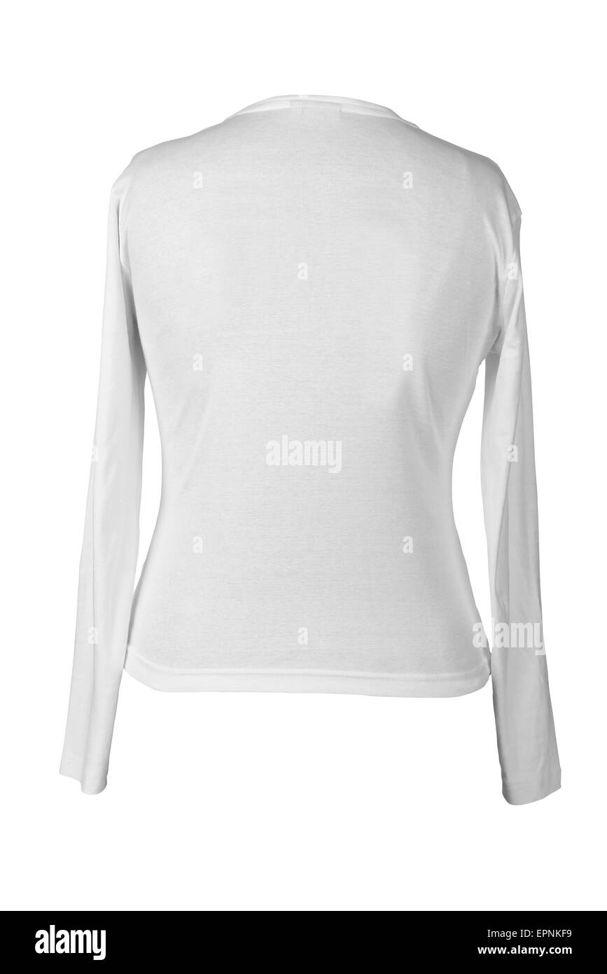 Percorso di clipping per t-shirt bianco girato dal lato posteriore Foto Stock