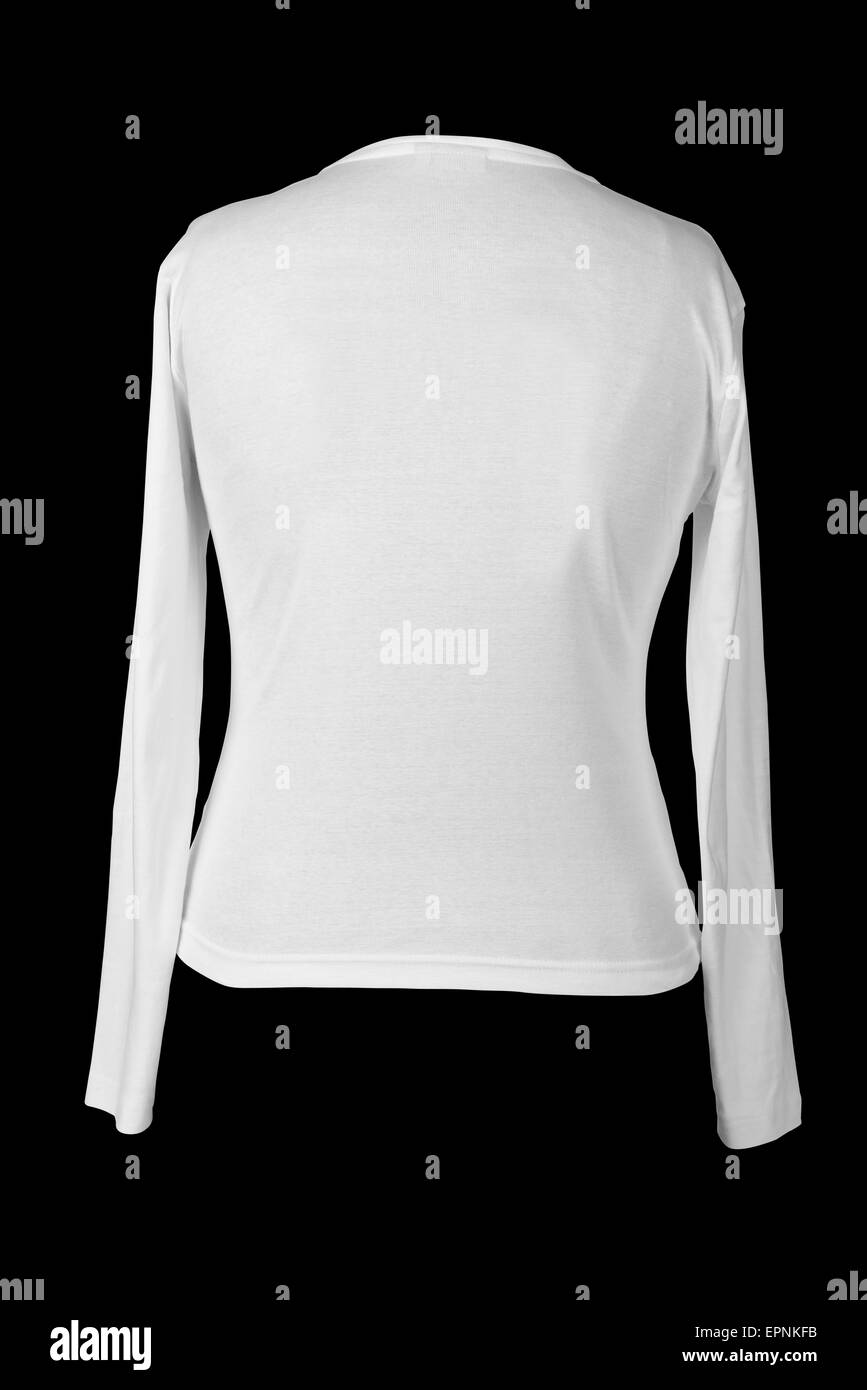 Percorso di clipping per t-shirt bianco girato dal lato posteriore Foto Stock