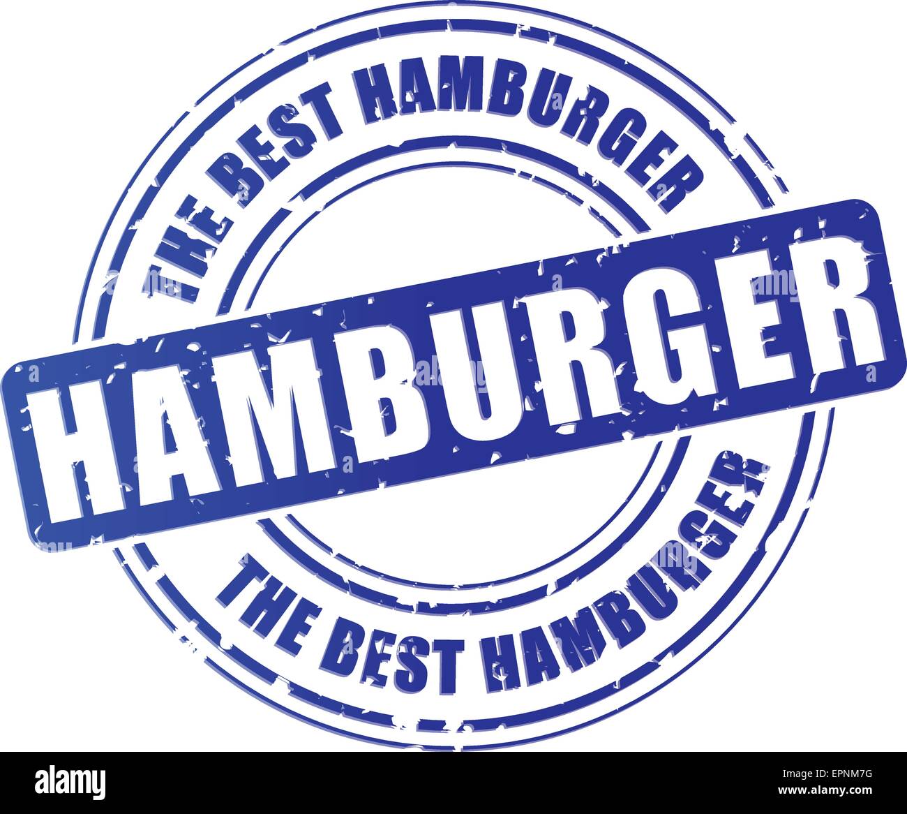 Illustrazione di hamburger timbro blu icona del design Illustrazione Vettoriale