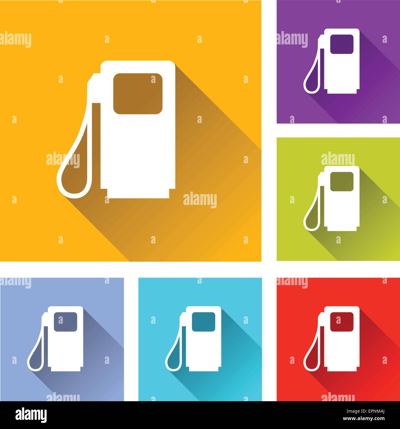 Illustrazione di design piatto impostare le icone per il carburante Illustrazione Vettoriale