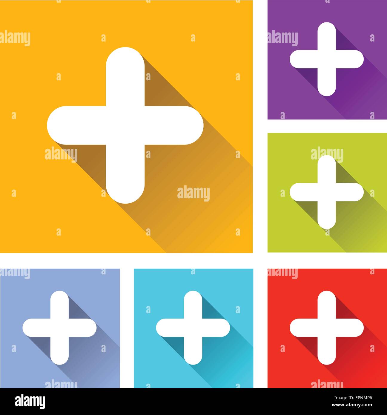 Illustrazione di design piatto impostare le icone per aggiungere Illustrazione Vettoriale