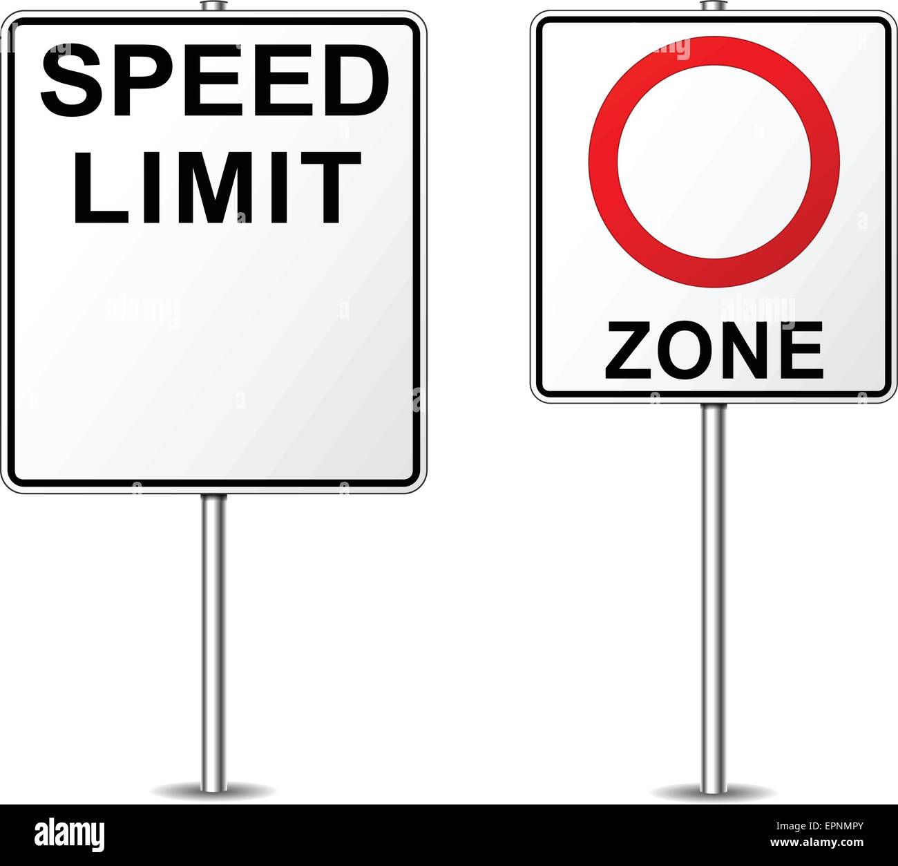 Illustrazione di due vuoti segnaletica stradale di limite di velocità Illustrazione Vettoriale