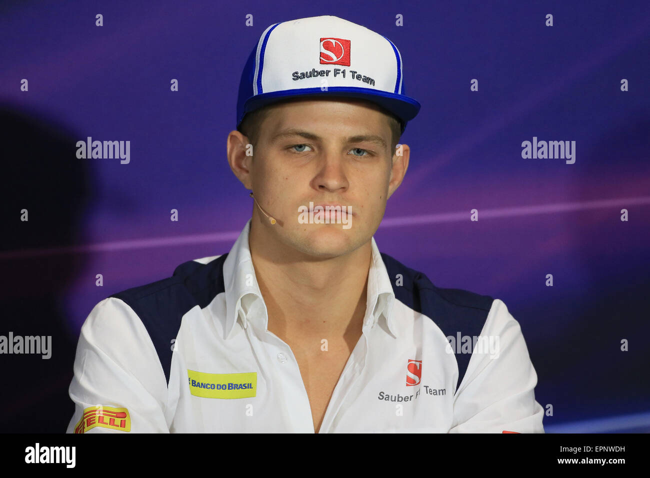 Monte Carlo, Monaco. Il 20 maggio 2015. Autista conferenza stampa prima del Gran Premio di F1 di Monaco weekend. La Sauber F1 Team driver Marcus Ericsson durante il giovedì conferenza stampa Credito: Azione Sport Plus/Alamy Live News Foto Stock