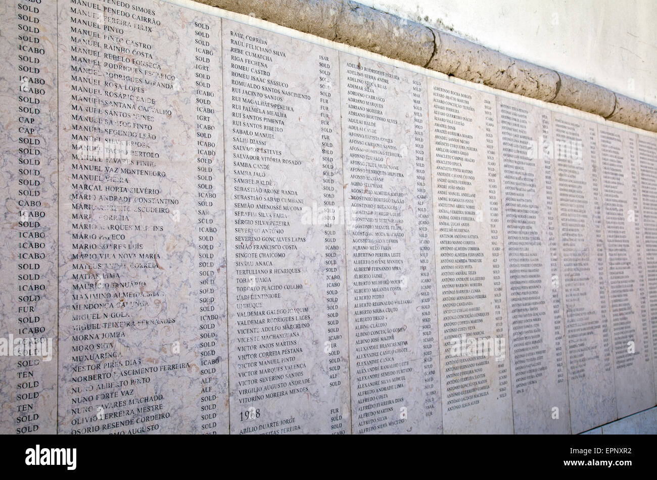 Monumento Nacional aos Combatentes do Ultramar di Belem a Lisbona - Portogallo Foto Stock