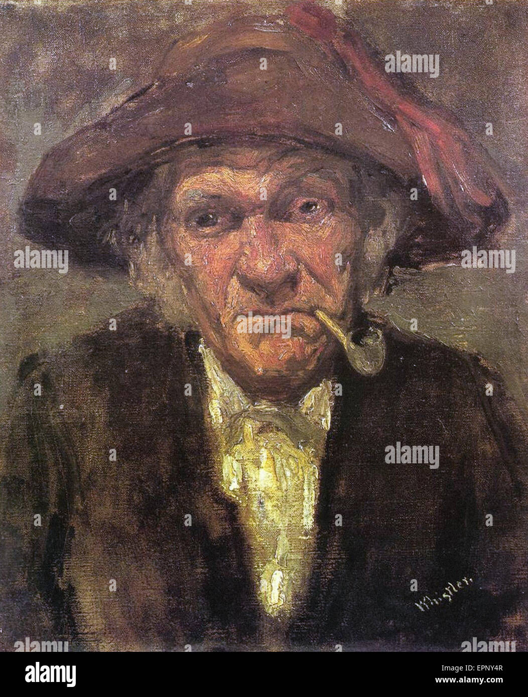 James Abbott McNeill Whistler testa di un vecchio uomo di fumare Foto Stock