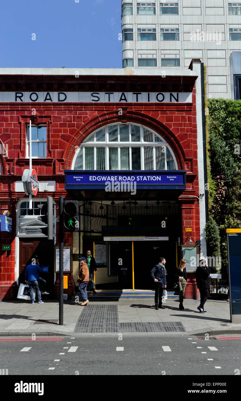 Edgware Road Tube Station; Londra; Inghilterra; Regno Unito Foto Stock